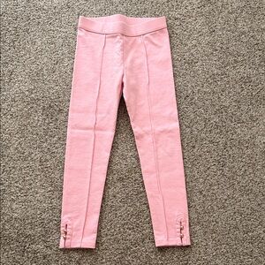 Janie and Jack Pink Leggings with Gold Button Accents